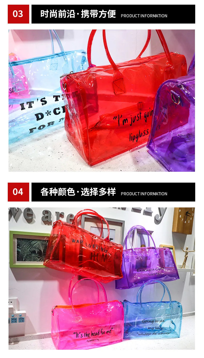 Large Capacity Gym Transparent Handbag Bag Fitness Accessories for Woman Girl