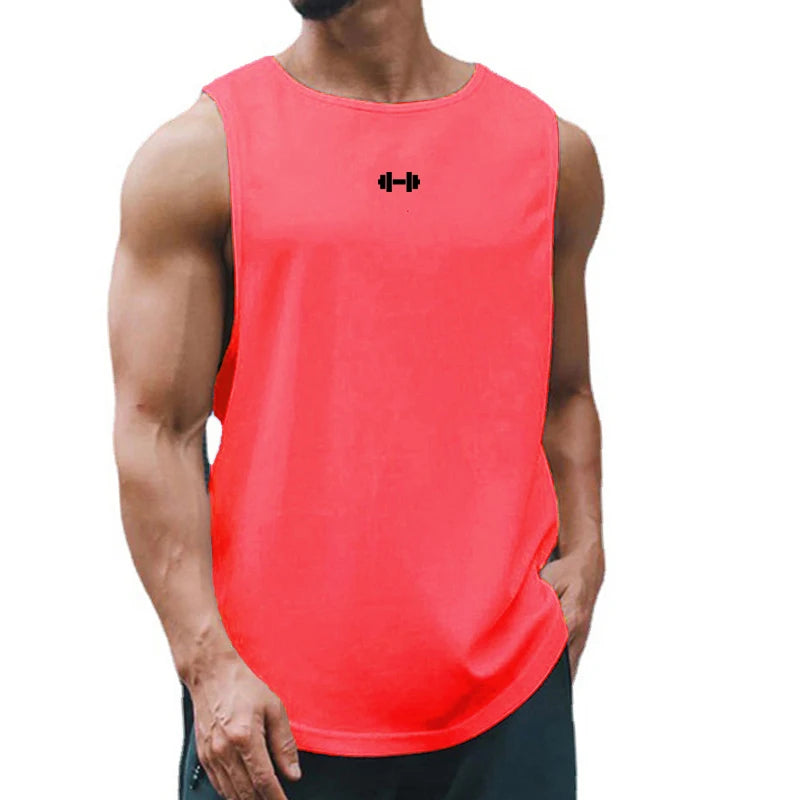 Summer Gym Tank Top Mens Fitness Training Clothing Quick Dry Loose Fit Bodybuilding Sleeveless Shirts Fashion Basketball Vest