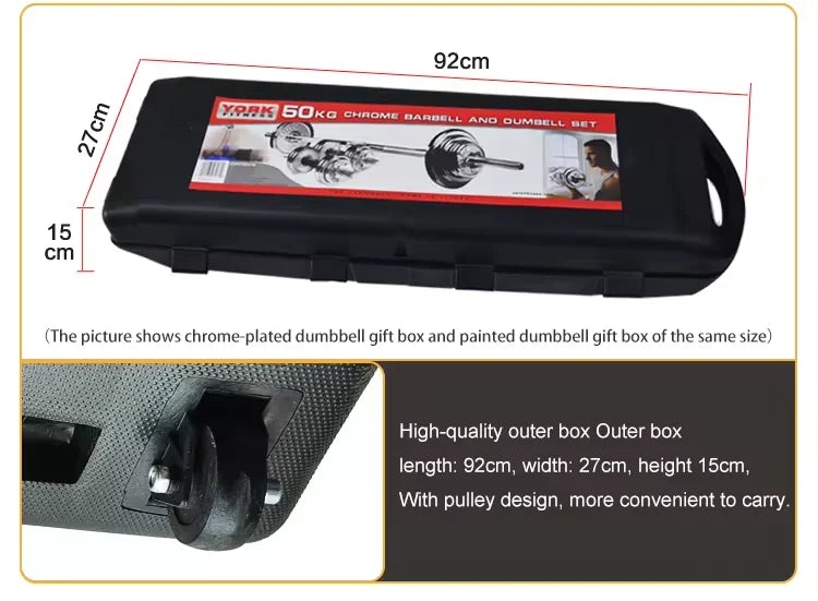 10kg-30kg Gym Home Weightlifting Dumbbells with Box Painted Black Painted Cast Iron Dumbbells Can Be Connected To A Barbell Set.