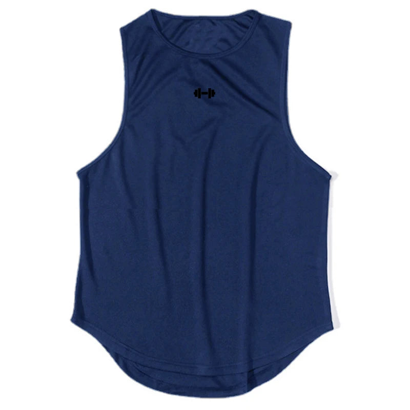 Summer Gym Tank Top Mens Fitness Training Clothing Quick Dry Loose Fit Bodybuilding Sleeveless Shirts Fashion Basketball Vest