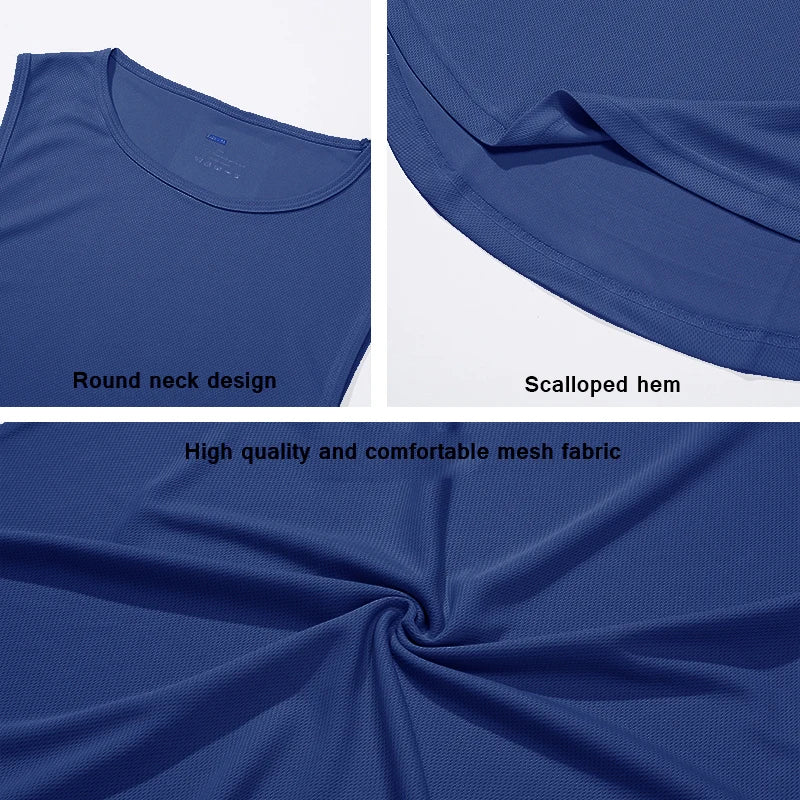 Summer Gym Tank Top Mens Fitness Training Clothing Quick Dry Loose Fit Bodybuilding Sleeveless Shirts Fashion Basketball Vest