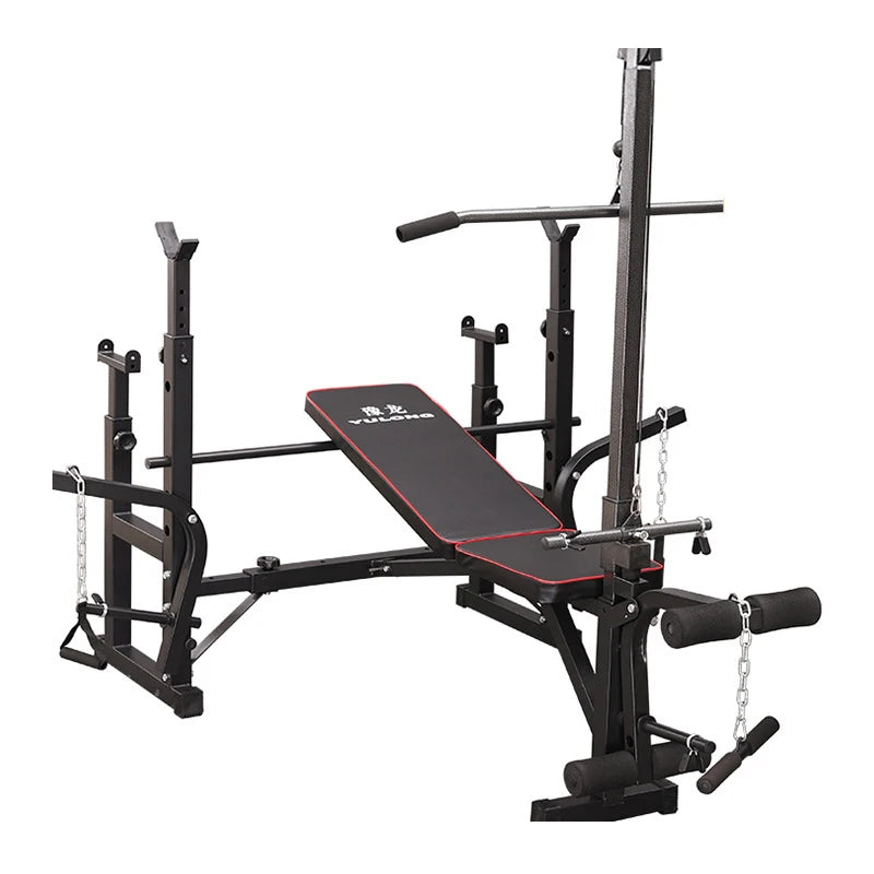 Multi-Function Barbell Weight Lifting Power Rack Adjustable Bench Gym Fitness Equipment Strength Dumbbell Bench