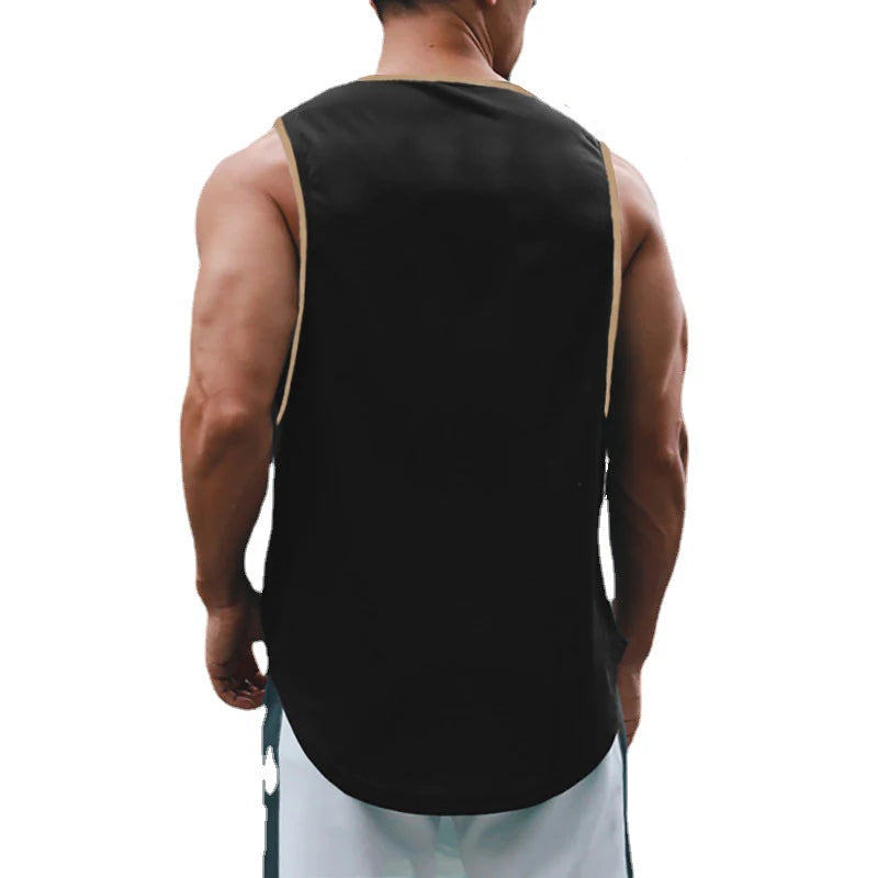 Summer Gym Tank Top Mens Fitness Training Clothing Quick Dry Loose Fit Bodybuilding Sleeveless Shirts Fashion Basketball Vest